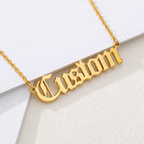 Old English Name Necklace Personalized Gothic Jewelry
