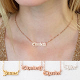 Old English Name Necklace Personalized Gothic Jewelry