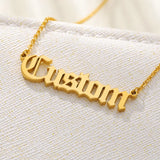 Old English Name Necklace Personalized Gothic Jewelry