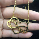 Personalized Boho Infinity Name Necklace Jewelry Double Name Heart Necklace