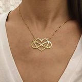 Personalized Boho Infinity Name Necklace Jewelry Double Name Heart Necklace