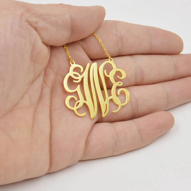 Personalized Boho Monogram Necklace Stainless Steel Choker