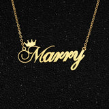 Personalized Crown Name Necklace Stainless Steel Choker Jewelry