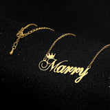Personalized Crown Name Necklace Stainless Steel Choker Jewelry