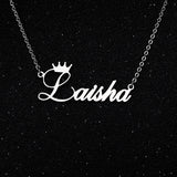 Personalized Crown Name Necklace Stainless Steel Choker Jewelry