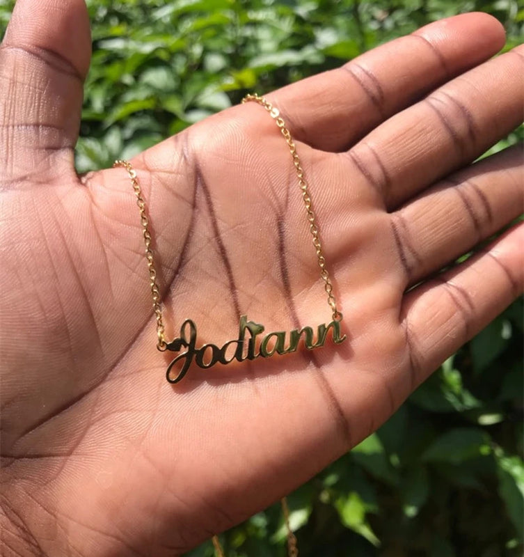 Personalized Name Necklace Stainless Steel Choker Jewelry