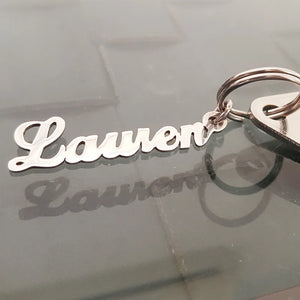 Custom Name Keyring Stainless Steel Keychain for Women Men