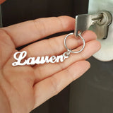Custom Name Keyring Stainless Steel Keychain for Women Men