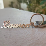Custom Name Keyring Stainless Steel Keychain for Women Men