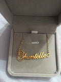 Personalized Name Necklace Double Empty Heart Nameplate Pendant Necklace