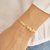Personalized Three Name Bracelet Stainless Steel Family Members Name Bracelets