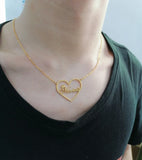 Heart Name Necklace For Women Girl Personalized Wedding