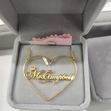 Heart Name Necklace For Women Girl Personalized Wedding