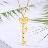 Personalized Wedding Key Name Necklace Stainless Steel