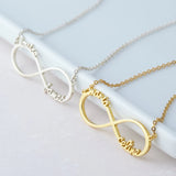 Stainless Steel Name Necklace Personalized Infinity Nameplate Pendant