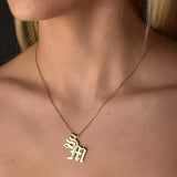 Stainless Steel Old English Double Initials Necklaces For Women