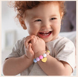 Personalized Silicone Bead Bracelet for Kids, Engraved Name, Birthday Gift
