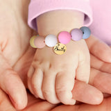 Personalized Silicone Bead Bracelet for Kids, Engraved Name, Birthday Gift