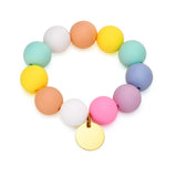 Personalized Silicone Bead Bracelet for Kids, Engraved Name, Birthday Gift