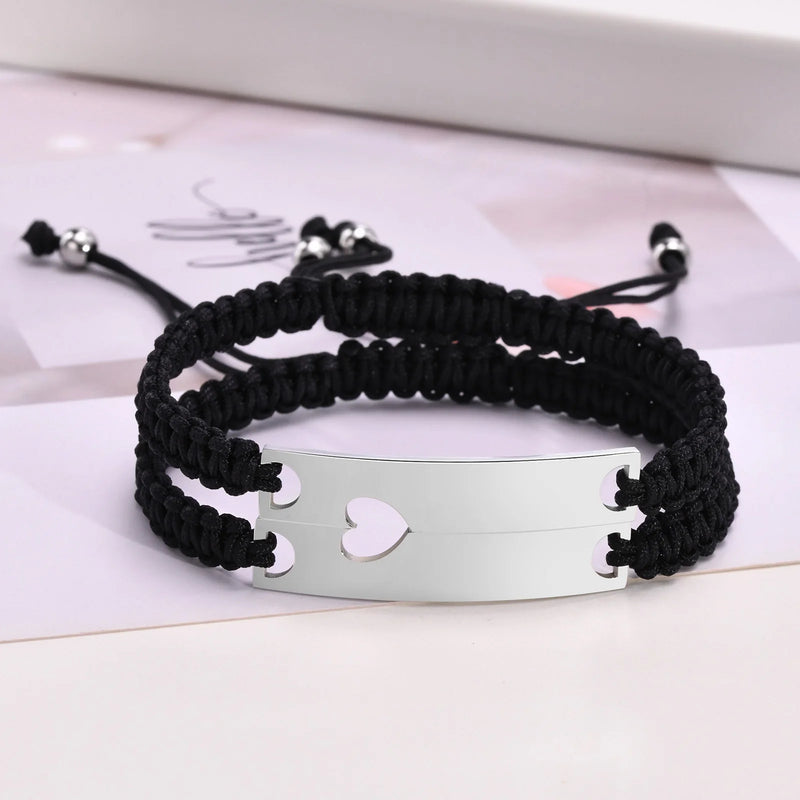 Personalized Couple Bracelets Set, Sweetheart Puzzle Love Bangle