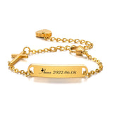 Personalized Newborn Baby Bracelet with Cross Evil Eye Charm