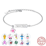 Personalized Name Bracelet Sterling Silver Chain for Girls