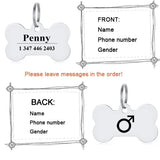 Engraving Personalized Pet ID Tag Stainless Steel Necklace Pendant