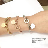 Engraving Name Charm Bangle Bracelet Stainless Steel