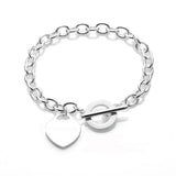 Engraving Name Charm Bangle Bracelet Stainless Steel