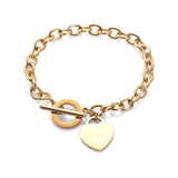 Engraving Name Charm Bangle Bracelet Stainless Steel