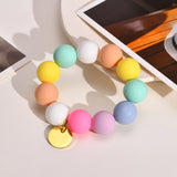 Coin Charm Bracelets for Kids, Pink Silicone Beads Bracelets