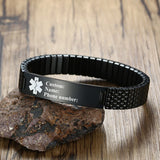 Personalized Medical Alert ID Bracelet Stainless Steel