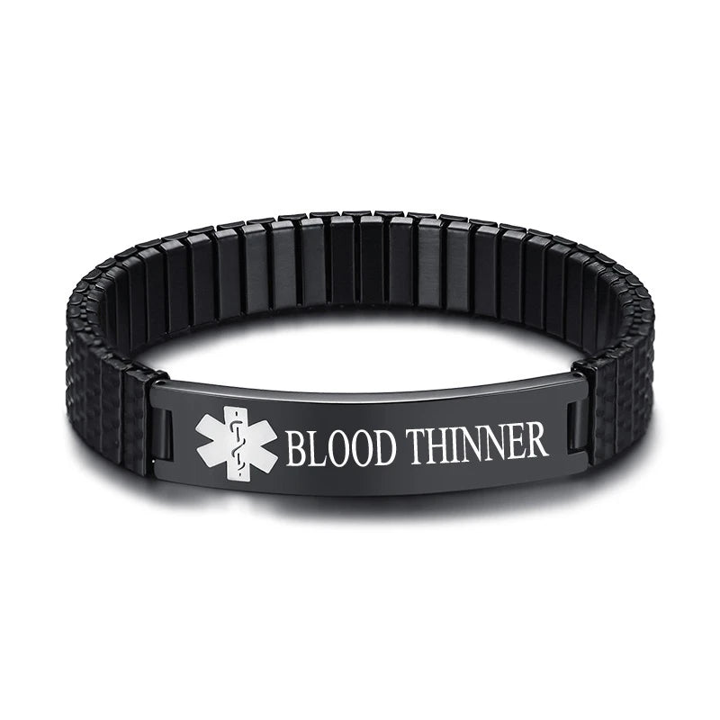 Personalized Medical Alert ID Bracelet Stainless Steel