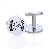 Personalized Stainless Steel Name Logo Cufflinks for Men's Wedding