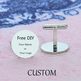 Personalized Stainless Steel Name Logo Cufflinks for Men's Wedding