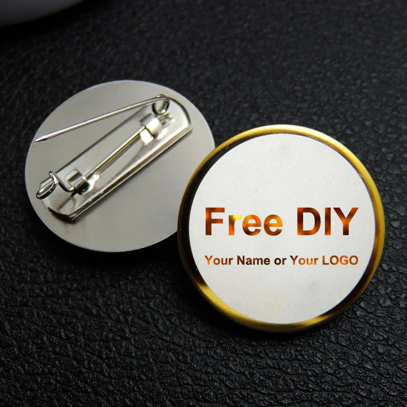 Stainless Steel Round Lapel Pin Brooches for Suit Coat Accessories