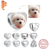 925 Sterling Silver Cat Dog Animal Footprint Beads Charms for Bracelets