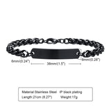 Men's Stainless Steel Bracelet, 8mm Chain Wristband