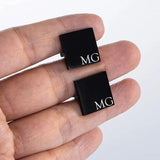 Personalized Stainless Steel Cufflinks - Engraved Logo Name Date