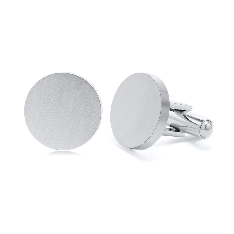 Personalized Stainless Steel Cufflinks - Engraved Logo Name Date