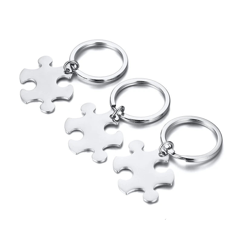 Personalized Family Puzzle Keychains Set