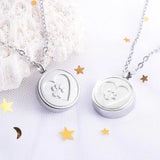 Pet Paw Print Heart Cremation Urn Locket Necklace