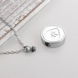 Pet Paw Print Heart Cremation Urn Locket Necklace