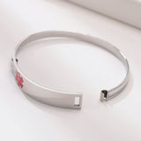 Personalized Stainless Steel Medical Alert Cuff Bracelet
