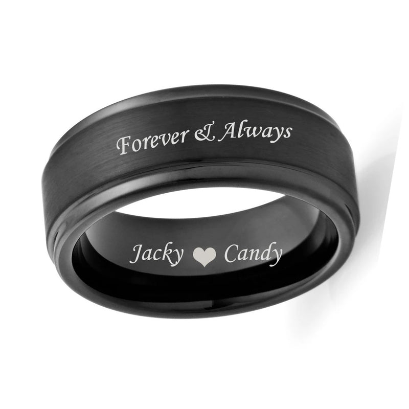 Engraved Forever & Always Titanium Rings Size 9 10 11