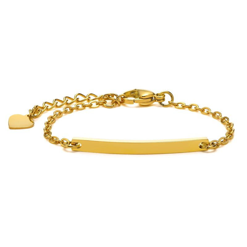 Engraving Bar ID Bracelet For Baby, Name Persoanlized Jewelry