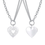 Engraving Heart Necklace Pendant for Women Birthday Universary Couples