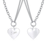 Engraving Heart Necklace Pendant for Women Birthday Universary Couples