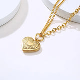 Engraving Heart Necklace Pendant for Women Birthday Universary Couples