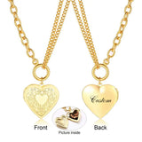 Engraving Heart Necklace Pendant for Women Birthday Universary Couples